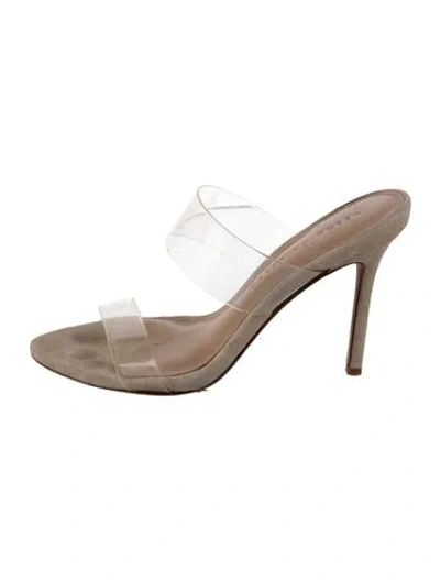 Pre-owned Veronica Beard Suede Slides In Neutral