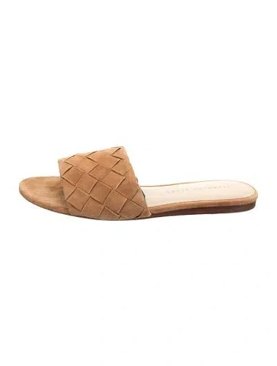 Pre-owned Veronica Beard Suede Slides In Neutrals
