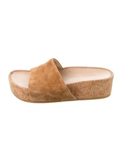 Pre-owned Veronica Beard Suede Slides In Neutrals