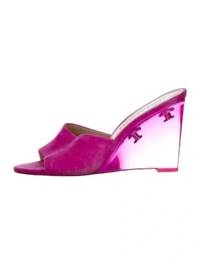 Pre-owned Veronica Beard Suede Slides In Pink