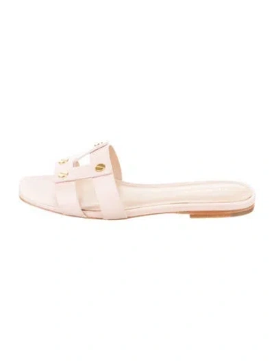 Pre-owned Veronica Beard Suede Slides In Pink