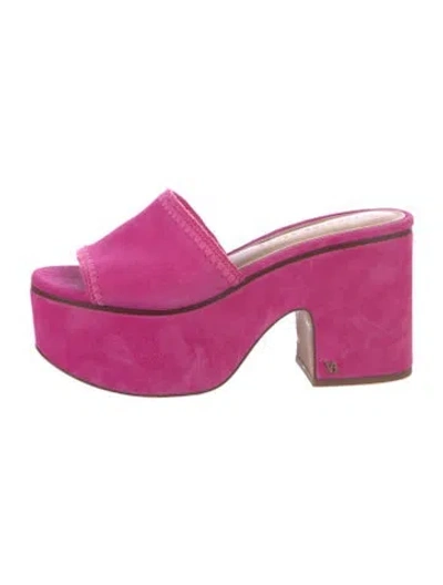 Pre-owned Veronica Beard Suede Slides In Pink