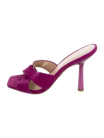 Pre-owned Veronica Beard Suede Slides In Purple