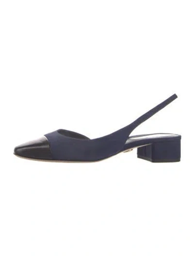 Pre-owned Veronica Beard Suede Slingback Flats In Blue