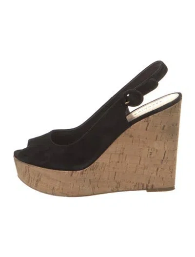 Pre-owned Veronica Beard Suede Slingback Pumps In Black