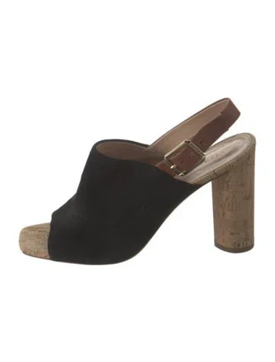 Pre-owned Veronica Beard Suede Slingback Pumps In Black