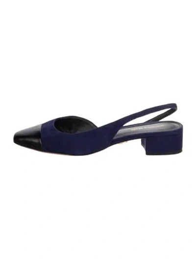 Pre-owned Veronica Beard Suede Slingback Pumps In Blue