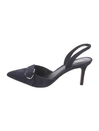 Pre-owned Veronica Beard Suede Slingback Pumps In Blue