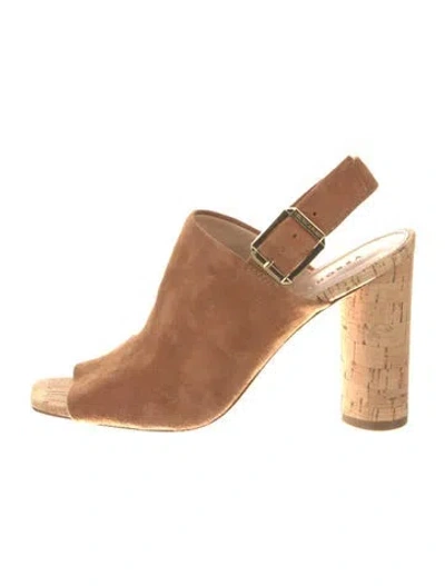 Pre-owned Veronica Beard Suede Slingback Pumps In Brown