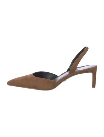 Pre-owned Veronica Beard Suede Slingback Pumps In Brown