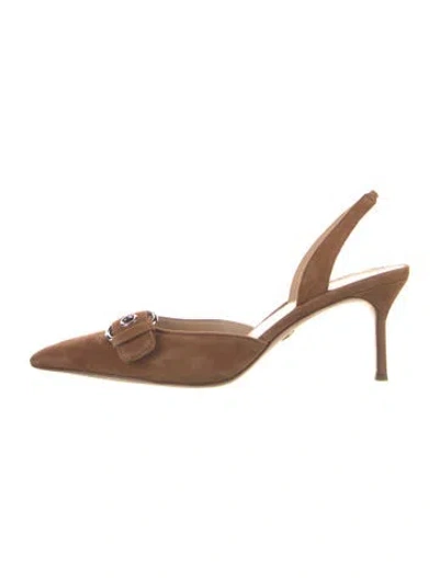 Pre-owned Veronica Beard Suede Slingback Pumps In Brown
