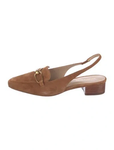 Pre-owned Veronica Beard Suede Slingback Pumps In Brown