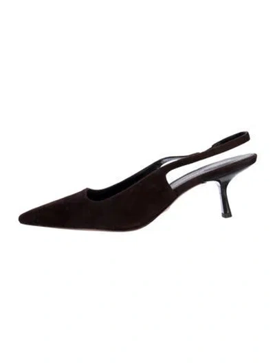 Pre-owned Veronica Beard Suede Slingback Pumps In Brown