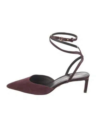 Pre-owned Veronica Beard Suede Slingback Pumps In Burgundy
