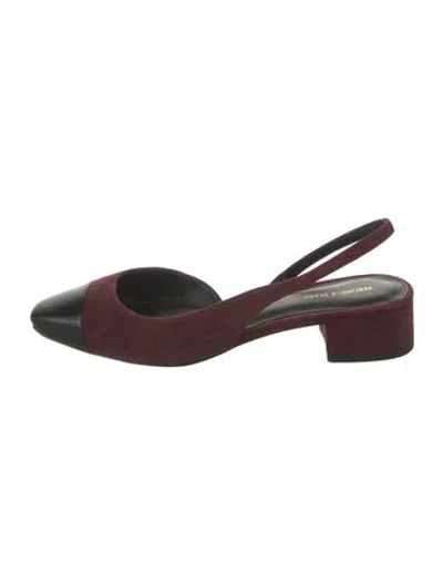 Pre-owned Veronica Beard Suede Slingback Pumps In Burgundy