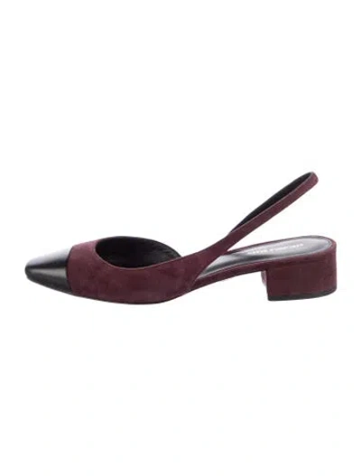 Pre-owned Veronica Beard Suede Slingback Pumps In Burgundy