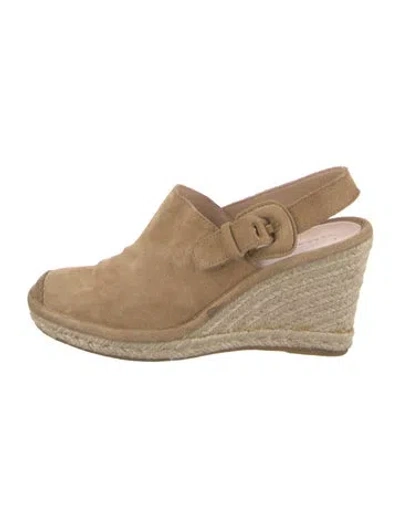 Pre-owned Veronica Beard Suede Slingback Pumps In Neutral