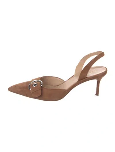 Pre-owned Veronica Beard Suede Slingback Pumps In Neutral
