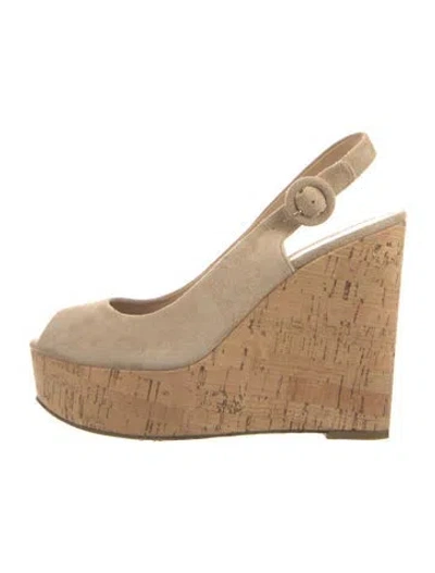 Pre-owned Veronica Beard Suede Slingback Pumps In Neutral