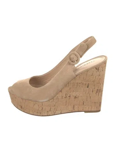 Pre-owned Veronica Beard Suede Slingback Pumps In Neutral
