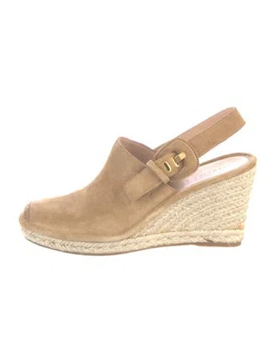Pre-owned Veronica Beard Suede Slingback Pumps In Neutrals