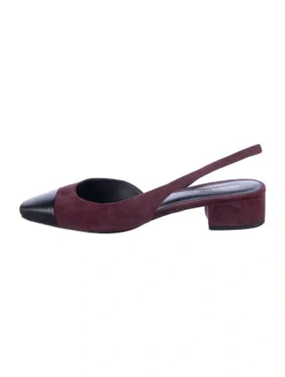 Pre-owned Veronica Beard Suede Slingback Pumps In Red