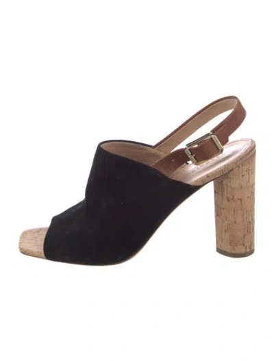 Pre-owned Veronica Beard Suede Slingback Sandals