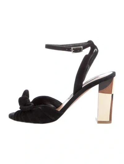 Pre-owned Veronica Beard Suede Slingback Sandals In Black