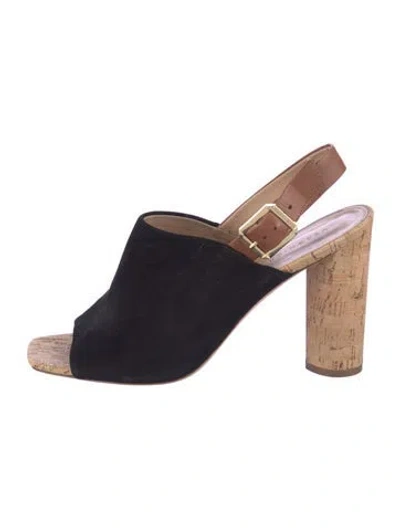 Pre-owned Veronica Beard Suede Slingback Sandals In Blue