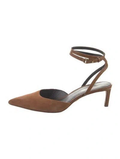 Pre-owned Veronica Beard Suede Slingback Sandals In Brown