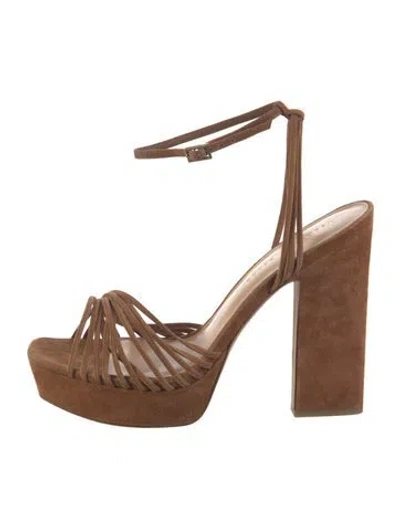 Pre-owned Veronica Beard Suede Slingback Sandals In Brown