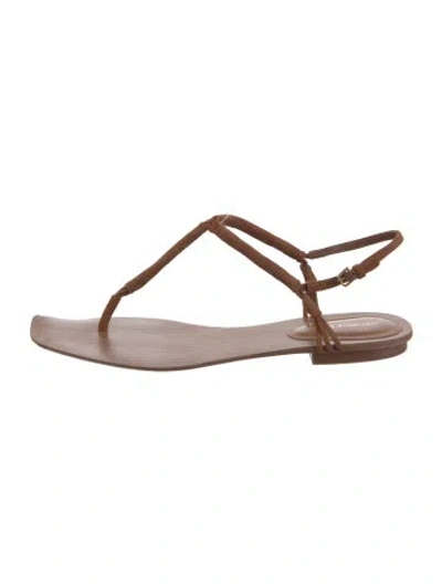 Pre-owned Veronica Beard Suede Slingback Sandals In Brown