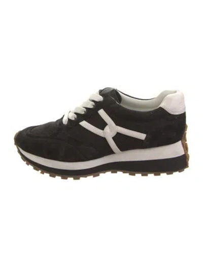 Pre-owned Veronica Beard Suede Sneakers In Black