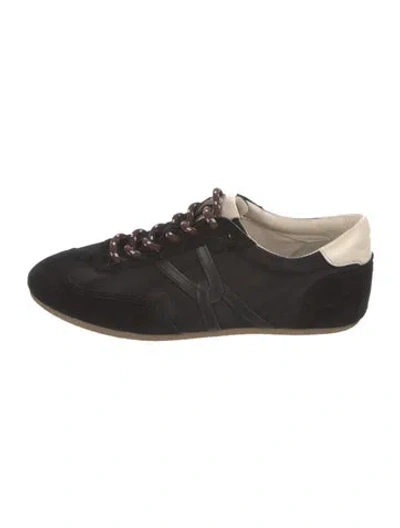 Pre-owned Veronica Beard Suede Sneakers In Black