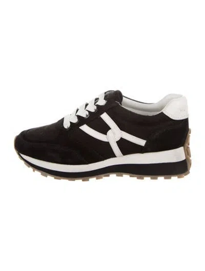 Pre-owned Veronica Beard Suede Sneakers In Black