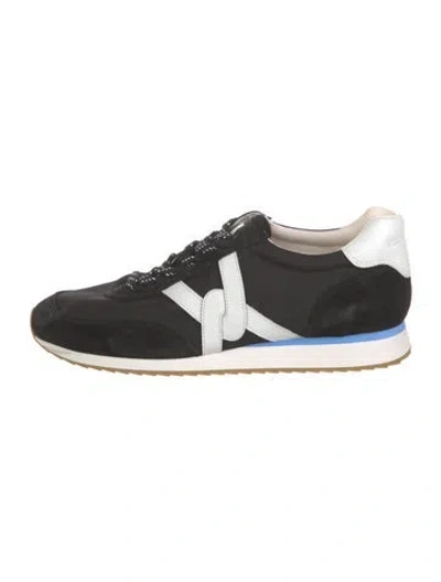 Pre-owned Veronica Beard Suede Sneakers In Black/white