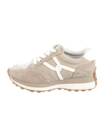 Pre-owned Veronica Beard Suede Sneakers In Neutral