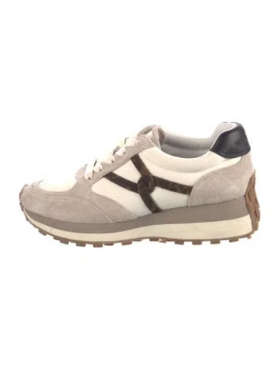 Pre-owned Veronica Beard Suede Sneakers In Neutral
