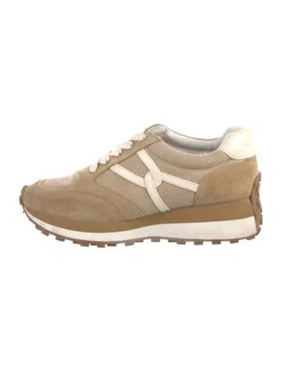 Pre-owned Veronica Beard Suede Sneakers In Neutral