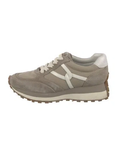 Pre-owned Veronica Beard Suede Sneakers In Neutral