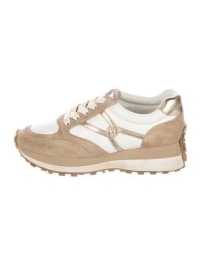 Pre-owned Veronica Beard Suede Sneakers In Neutral