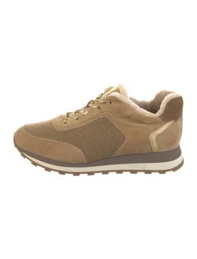 Pre-owned Veronica Beard Suede Sneakers In Neutrals