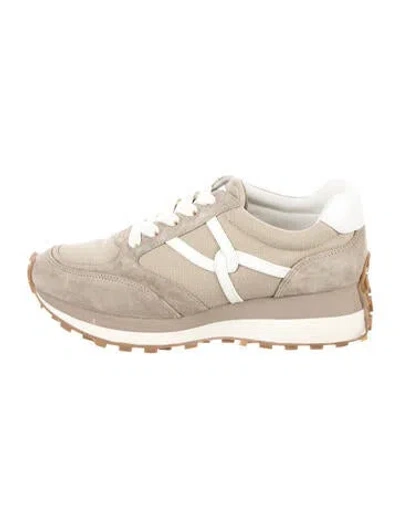 Pre-owned Veronica Beard Suede Sneakers In Neutrals