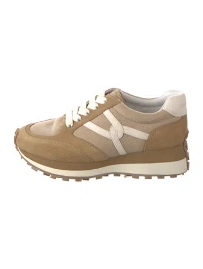 Pre-owned Veronica Beard Suede Sneakers In Neutrals