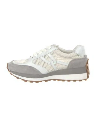 Pre-owned Veronica Beard Suede Sneakers In Silver