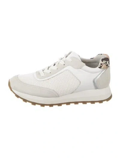 Pre-owned Veronica Beard Suede Sneakers In White