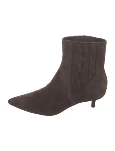 Pre-owned Veronica Beard Suede Sock Boots In Brown