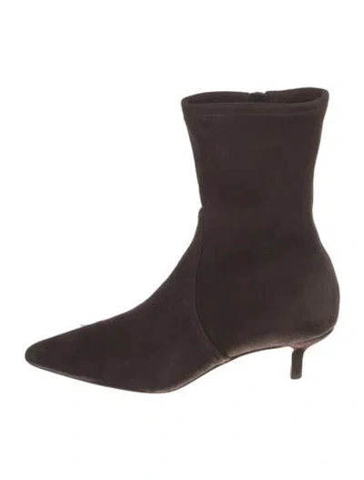 Pre-owned Veronica Beard Suede Sock Boots In Brown