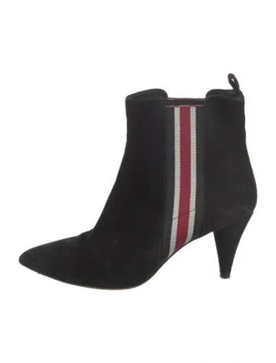 Pre-owned Veronica Beard Suede Striped Boots In Black