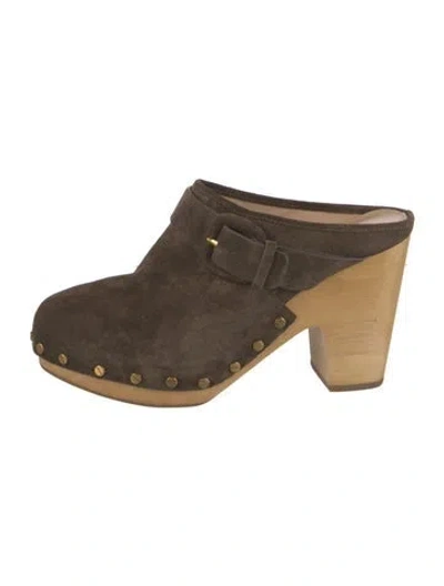Pre-owned Veronica Beard Suede Studded Accents Boots In Brown